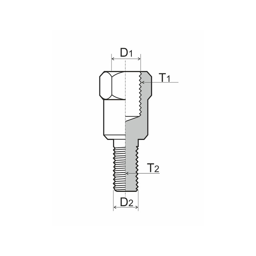 121850060_0 Adapter za retrovizor univerzalni sa M8 x 1,25mm na M10 x 1,25mm desni navoj RMS - Image 1