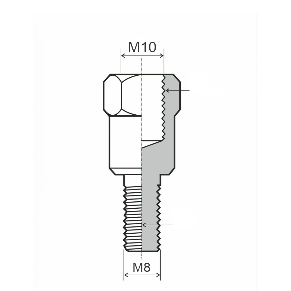 121850140_0 Adapter za retrovizor univerzalni sa M10 x1,25mm na M8 x 1,25 mm desni navoj RMS - Image 1