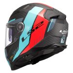 Kaciga LS2 Full Face FF811 VECTOR II CARBON GRID plavo crvena sa naočarima XXL - Image 3