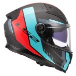Kaciga LS2 Full Face FF811 VECTOR II CARBON GRID plavo crvena sa naočarima XXL - Image 6