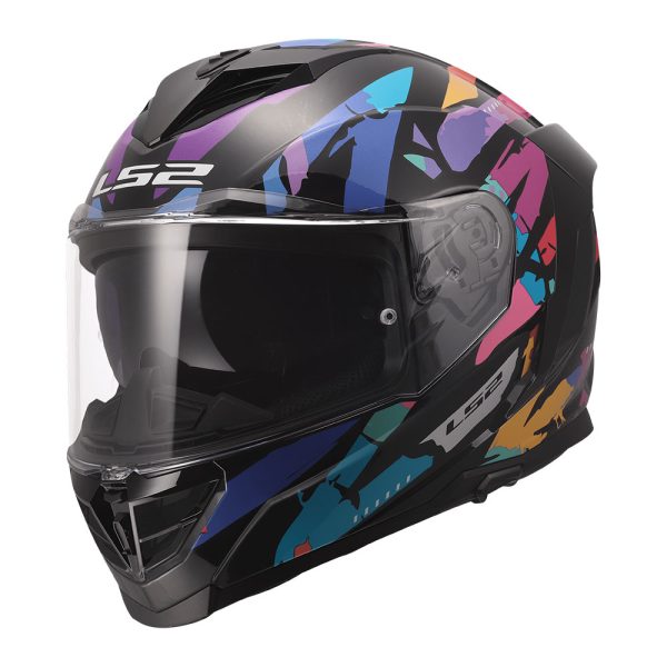 Kaciga LS2 Full Face FF818 STORM III KAOS crno ljubičasto plava S