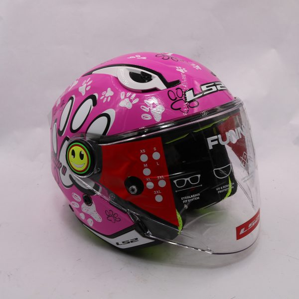 Kaciga LS2 Jet OF622 FUNNY II PAWS roza dečija L OUTLET