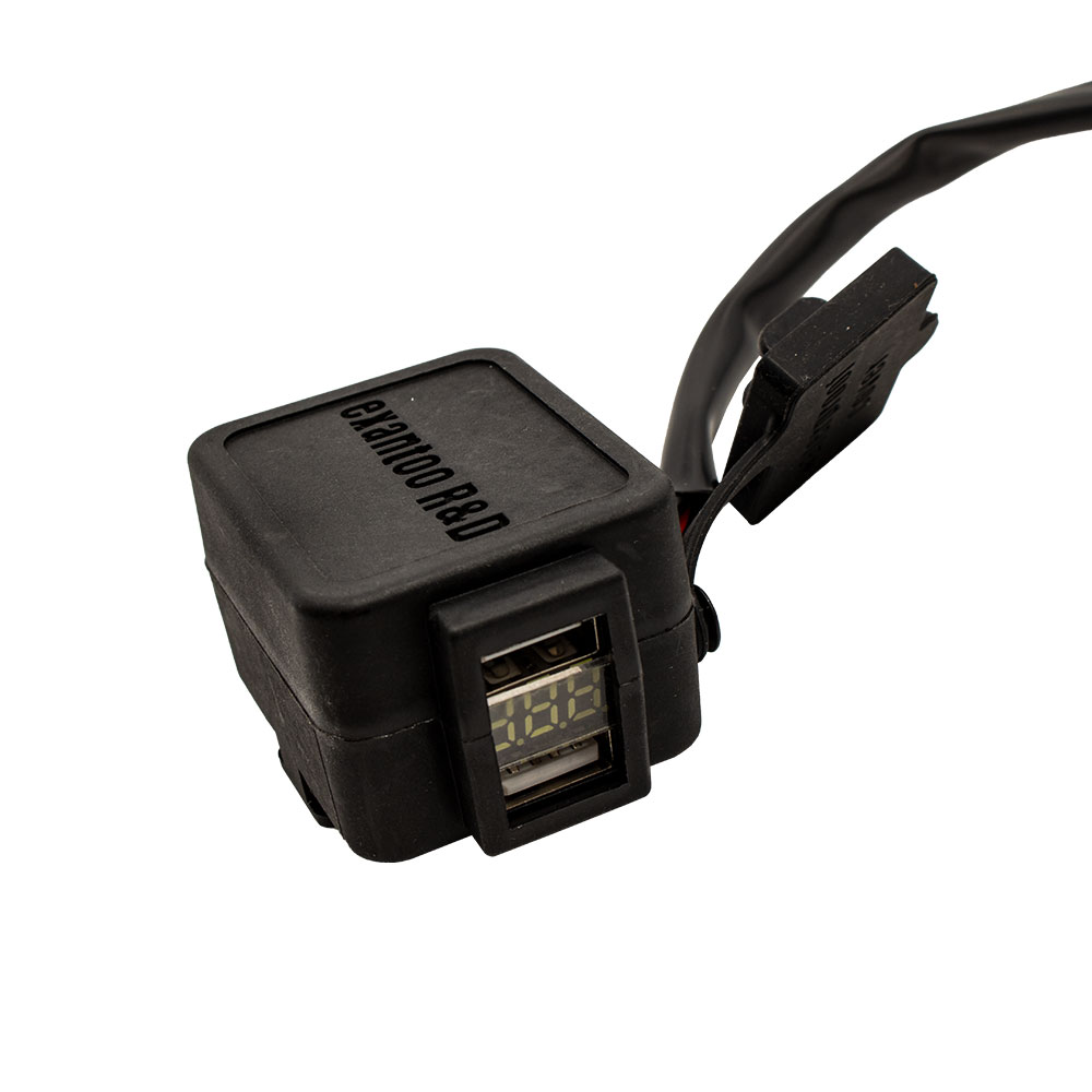 QE66_0 Punjač sa USB priključkom i meračem voltaže EXANTOO - Image 1