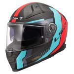 Kaciga LS2 Full Face FF811 VECTOR II CARBON GRID plavo crvena sa naočarima XL