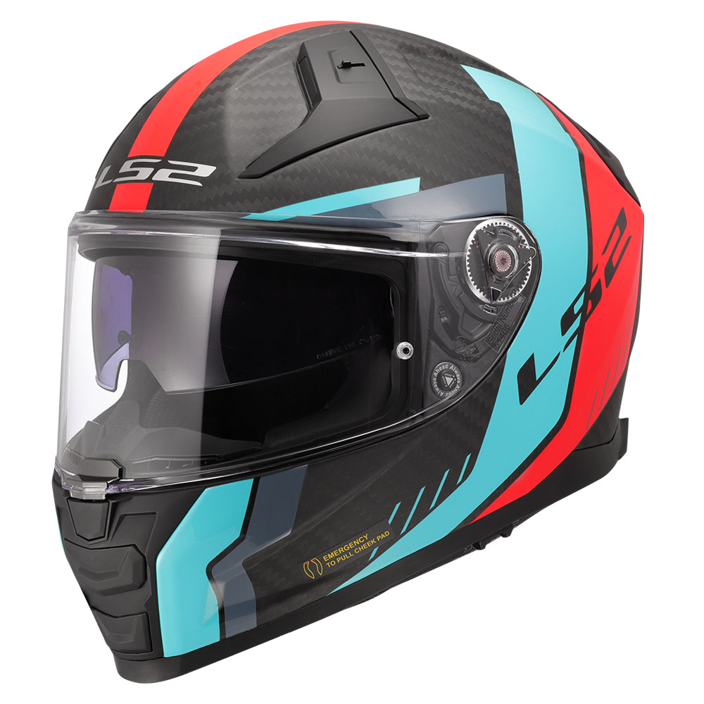 168115327-XL_0 Kaciga LS2 Full Face FF811 VECTOR II CARBON GRID plavo crvena sa naočarima XL - Image 1