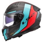 Kaciga LS2 Full Face FF811 VECTOR II CARBON GRID plavo crvena sa naočarima L - Image 2
