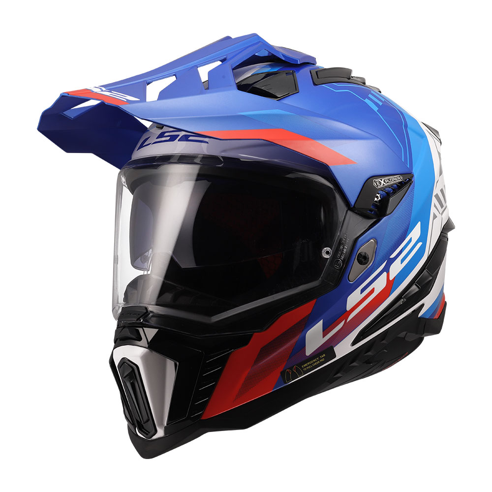 467012326_0 Kaciga LS2 Enduro MX701 EXPLORER HEXA belo plavo crvena - Image 1