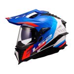 Kaciga LS2 Enduro MX701 EXPLORER HEXA belo plavo crvena - Image 2