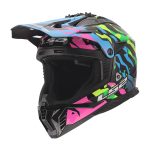 Kaciga LS2 Cross MX708 FAST II GROTESK plavo rozo zelena 3XL