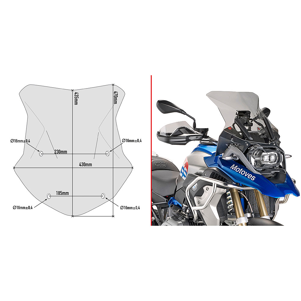 5124D_0 Vizir zatamnjeni GIVI BMW R 1200 GS (13-18) / R 1250 GS (19-23) 5124D - Image 1
