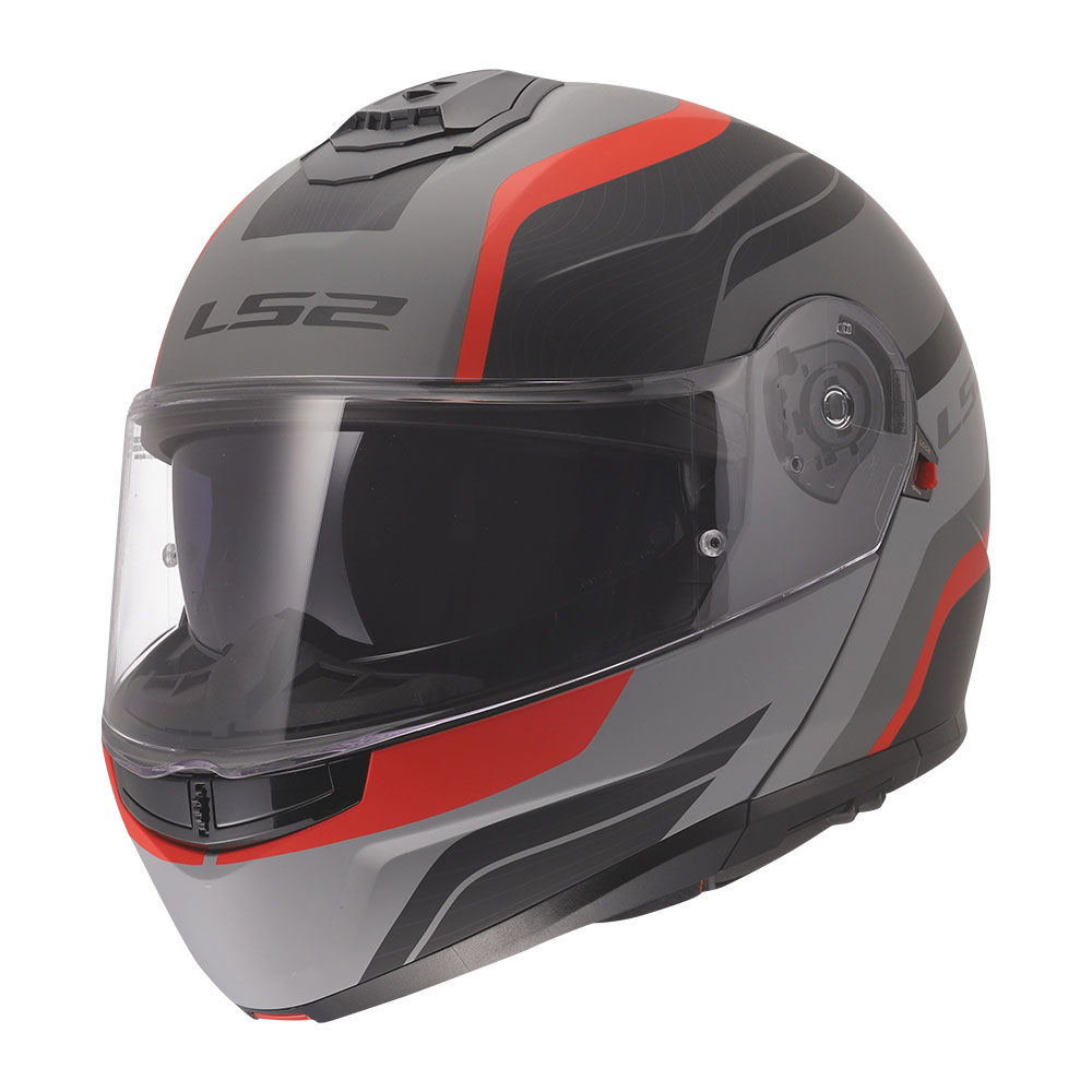 5690822313XL_0 Kaciga LS2 Flip Up FF908 STROBE II MONZA crno sivo crvena 3XL - Image 1