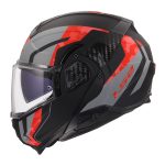 Kaciga LS2 Flip Up FF910 ADVANT II GLIDE crno sivo crvena M - Image 3