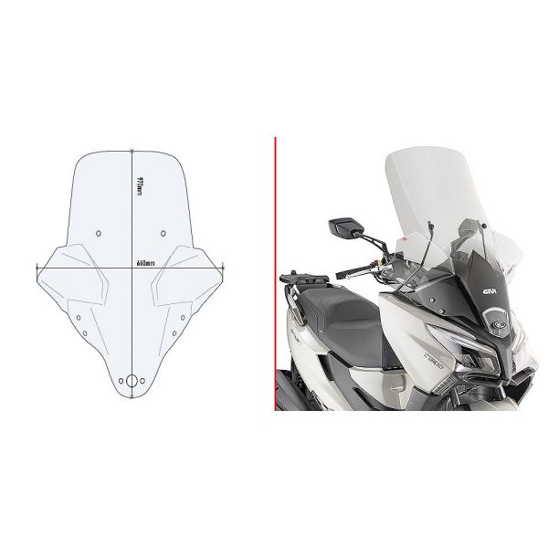 Vizir providni povišeni GIVI KYMCO X-Town 125-300 City (20-25) 6115DT