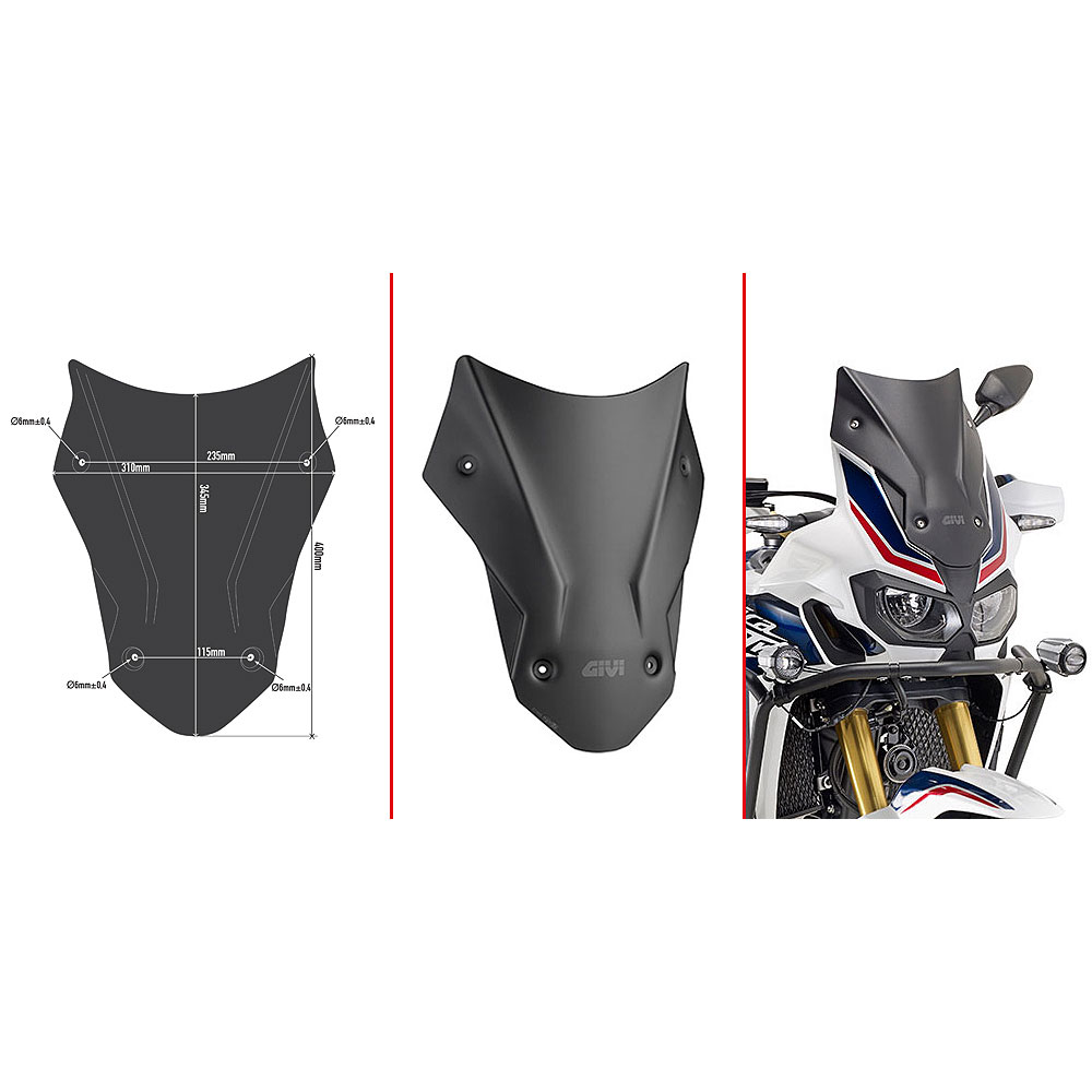 D1144BO_0 Vizir crni GIVI Honda CRF 1000 l AFRICA TWIN (16-17) D1144BO - Image 1
