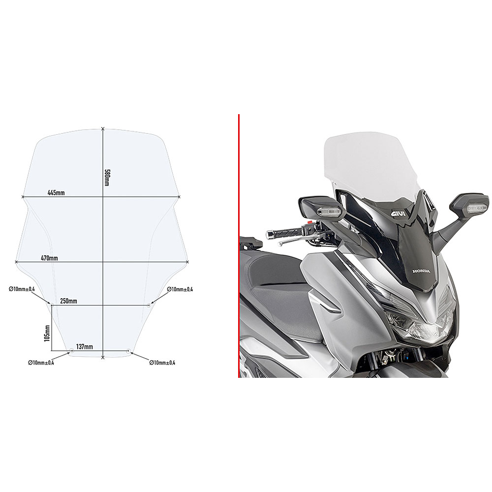 D1166ST_0 Vizir providni GIVI Honda Forza 125-300 (19-20) D1166ST - Image 1