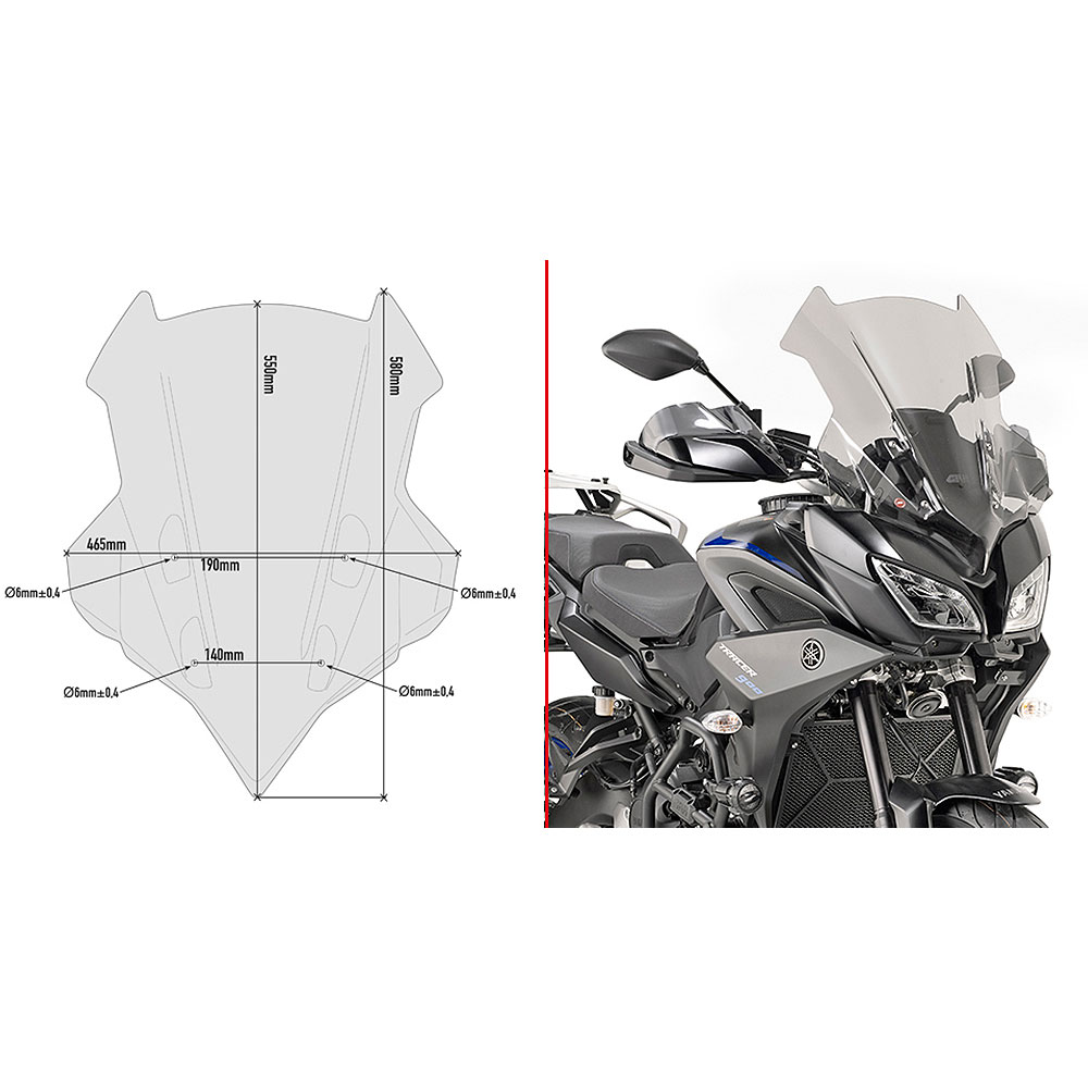 D2139S_0 Vizir zatamnjeni GIVI Yamaha TRACER 900 / GT (18-20) D2139S - Image 1