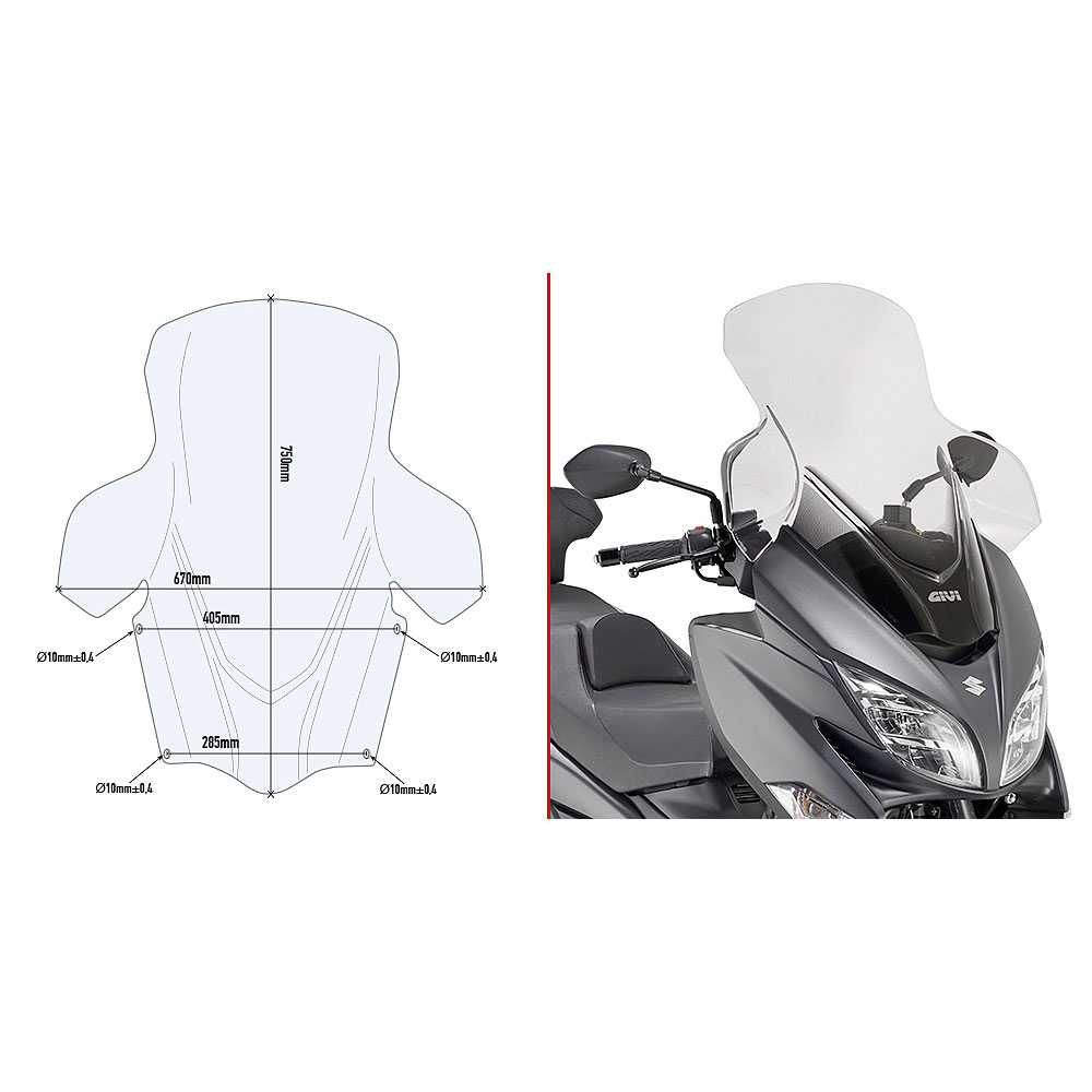 D3115ST_0 Vizir providni GIVI Suzuki Burgman 400 (17-24) D3115ST - Image 1