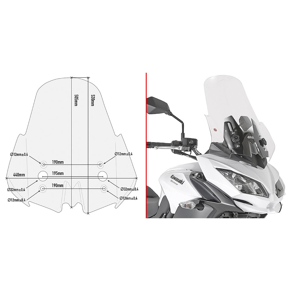 D4122ST_0 Vizir providni GIVI Kawasaki Versys 650 (17-21) D4122ST - Image 1