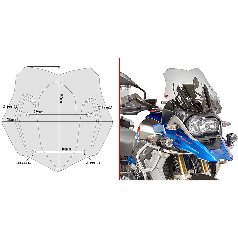 D5124B_0 Vizir crni GIVI BMW R 1250 GS (19-23) D5124B - Image 1