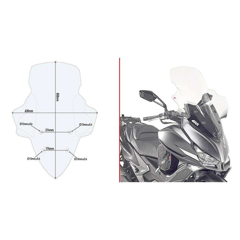 D6104ST_0 Vizir providni GIVI Kymco Xciting 400 (13-24) D6104ST - Image 1