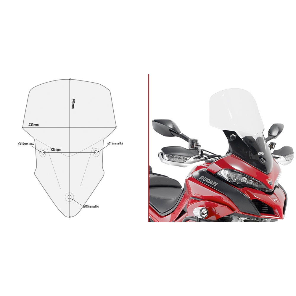 D7406ST_0 Vizir providni GIVI Ducati Multistrada 950 / 1200 / 1260 D7406ST - Image 1