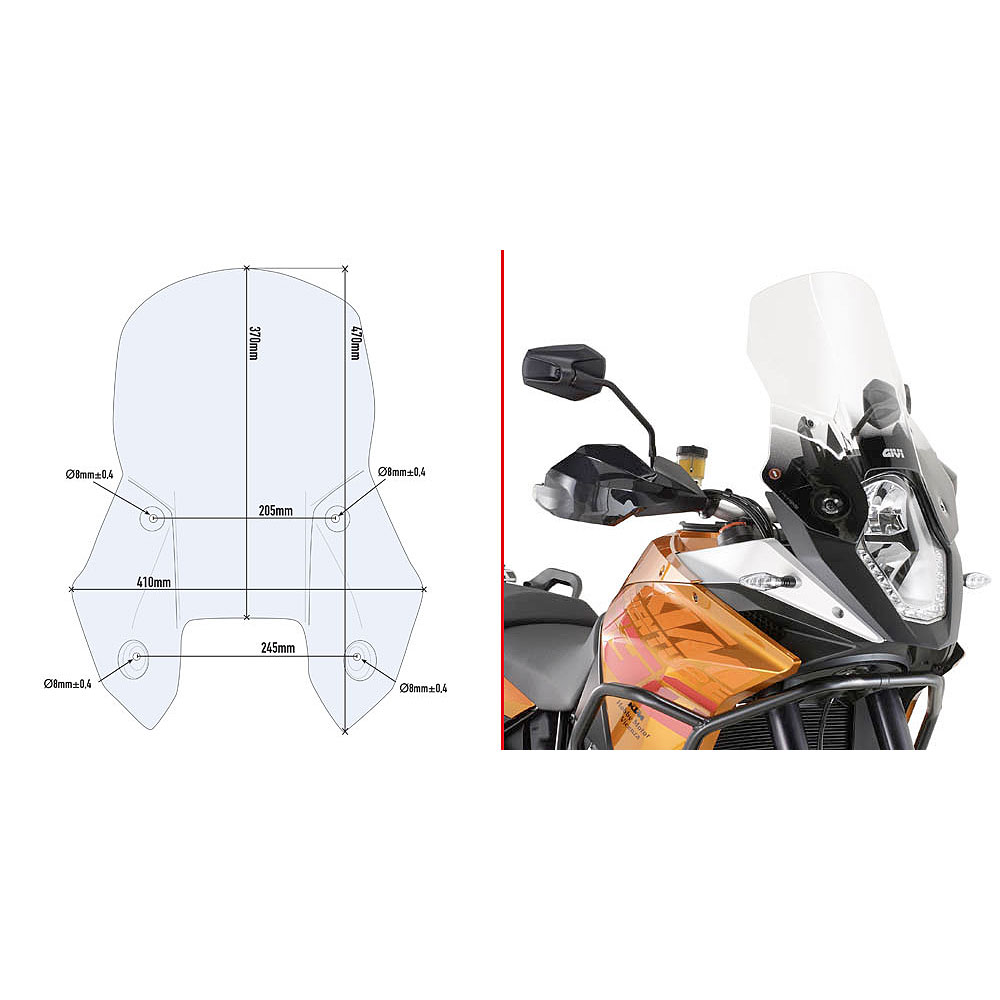 D7703ST_0 Vizir providni GIVI KTM 1050 /1090 / 1190 ADVENTURE D7703ST - Image 1