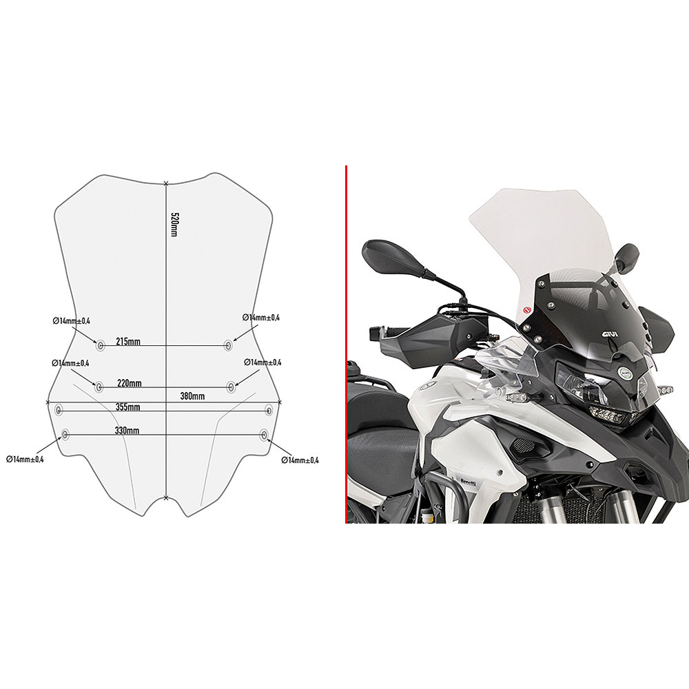 D8703ST_0 Vizir providni GIVI Benelli TRK 502X (18-23) D8703ST - Image 1