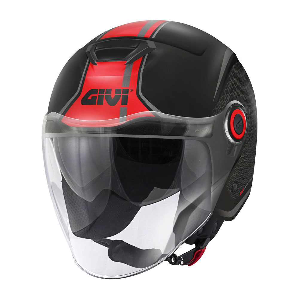 H125FTHBR58_0 Kaciga jet GIVI 12.5F TOUCH crno crvena M - Image 1