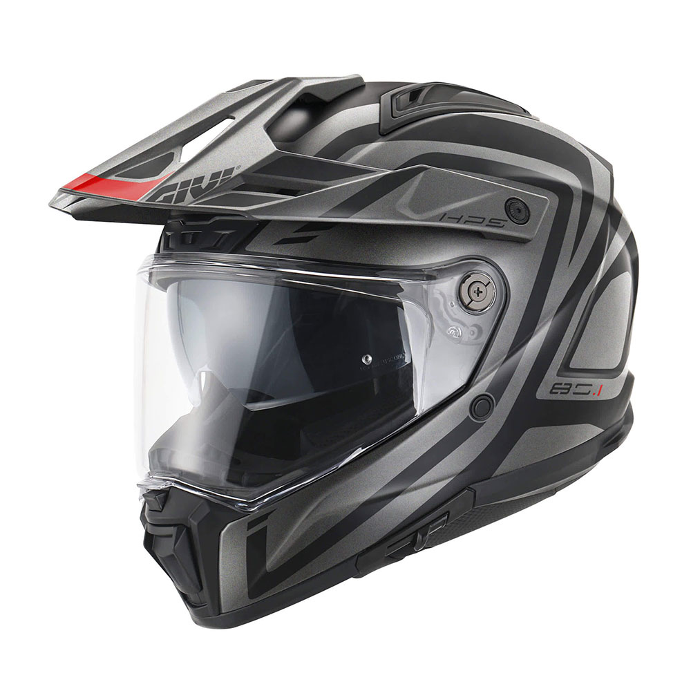 H801FAXBR60_0 Kaciga GIVI Enduro 80.1 APEX mat crno titanium crvena L - Image 1