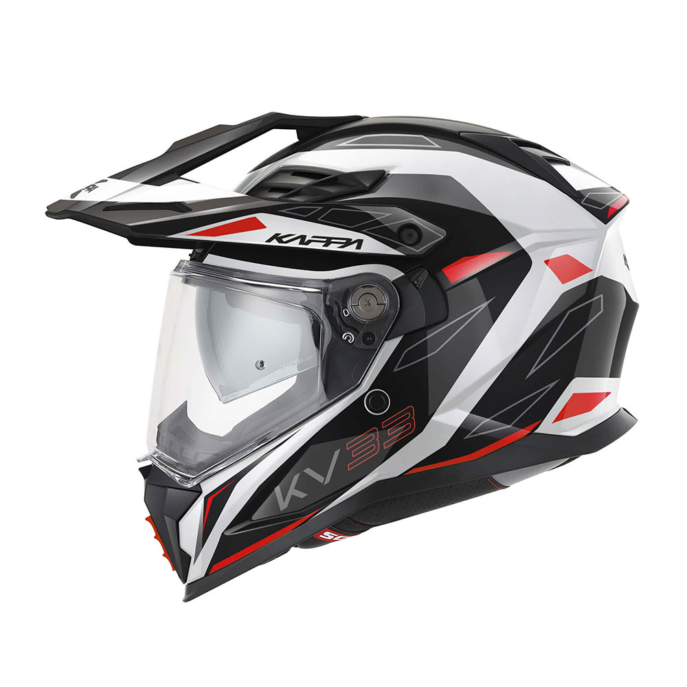 HKKV33FWZWR58_0 Kaciga Kappa Enduro KV33 WIZARD belo crno crvena M - Image 1
