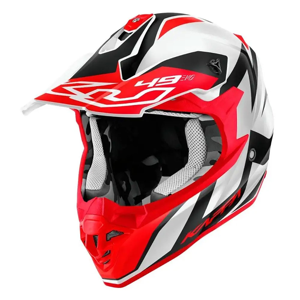 HKKV49RREWR61_0 Kaciga Kappa Cross KV49R GREAT belo crno crvena XL - Image 1