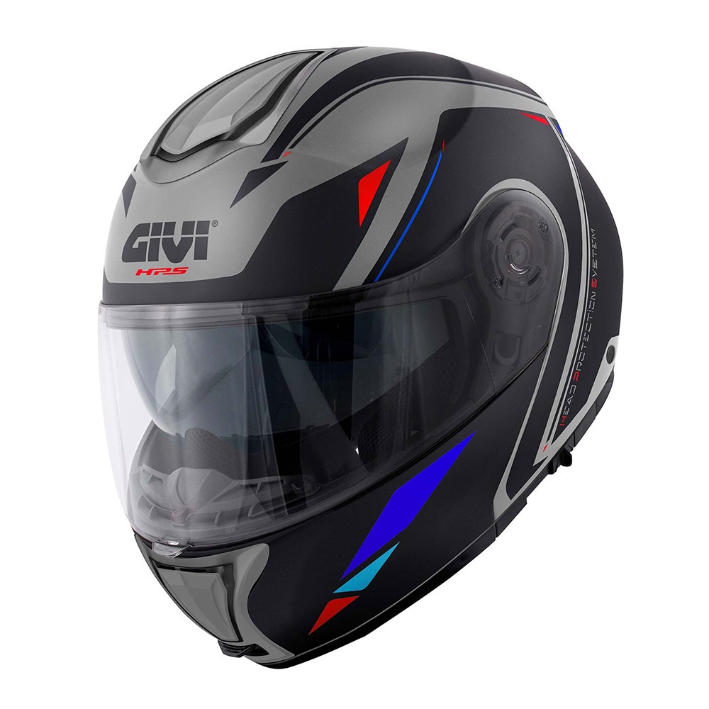 HX26FQRGB58_0 Kaciga GIVI Flip Up X26 SQUARE mat sivo crno plavo crvena M - Image 1